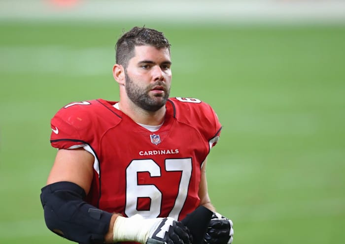 Arizona Cardinals offensive lineman Justin Pugh (67) against the Washington Football Team at State Farm Stadium.